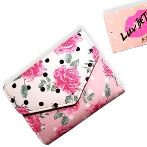 Betsey Johnson blush multi wallet